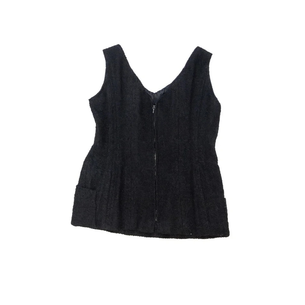 RARE Chanel Vintage S/S 1993 Circa Black Tweed Corset‎ with Gold Clover Buttons